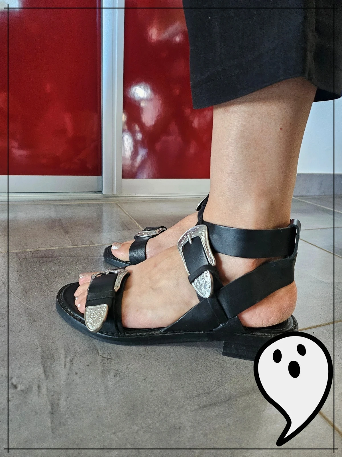 Black Zara leather western sandals – Size 38 – photo 9